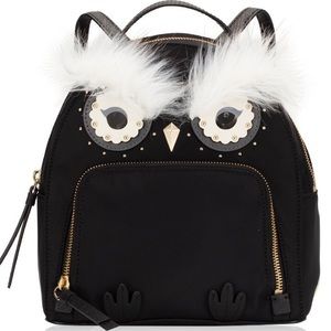 Kate spade Star bright owl black nylon backpack